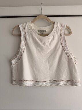 AllSaints Cream Crewneck Crop